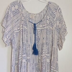 Grace & Emma short sleeve ruffle tiered swing top women's size medium GUC